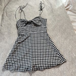Gingham mini teacup dress
